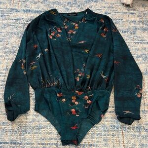 Zara Teal Floral Top
